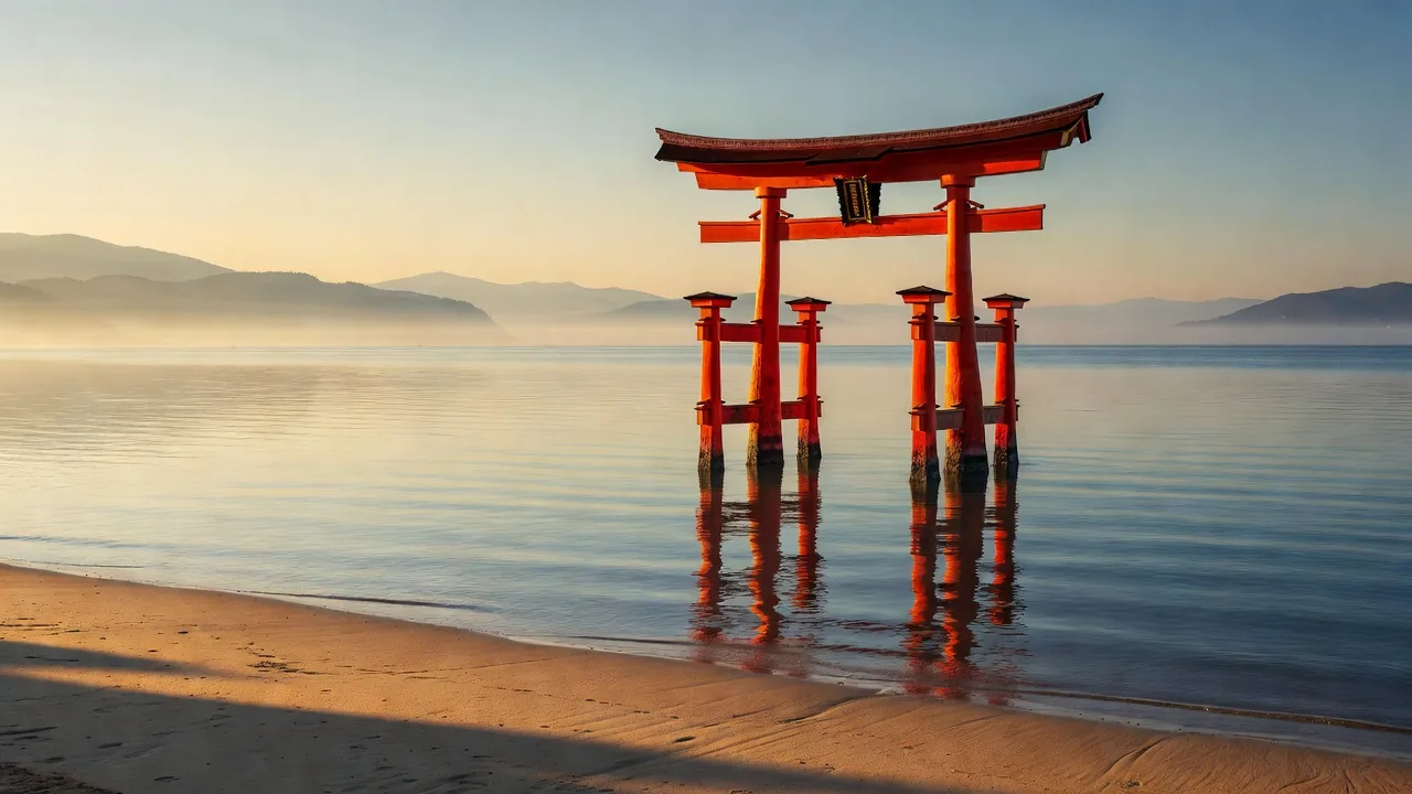 海辺の鳥居